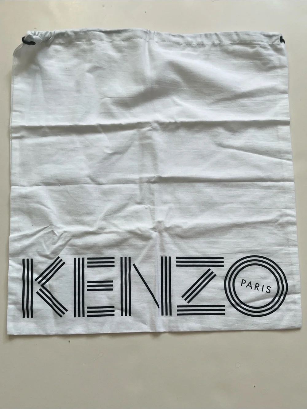 Kenzo Paris Duster (Shoe) Bag ,White, Drawstring top closure 17X16 inches
